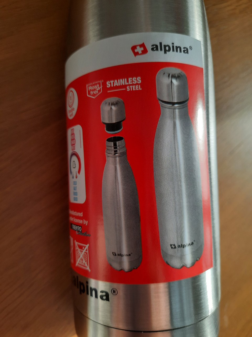 Te koop: Alpina RVS isolerende drinkfles (thermosfles), 450 ml