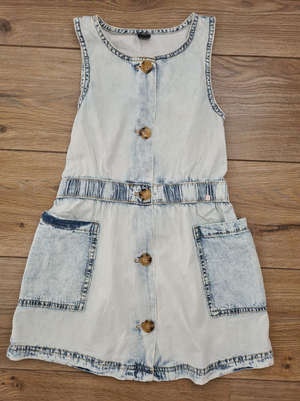 Licht blauwe spijkerjurkje van Kids Maat 128