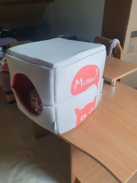 Kattenhuisje met kussen