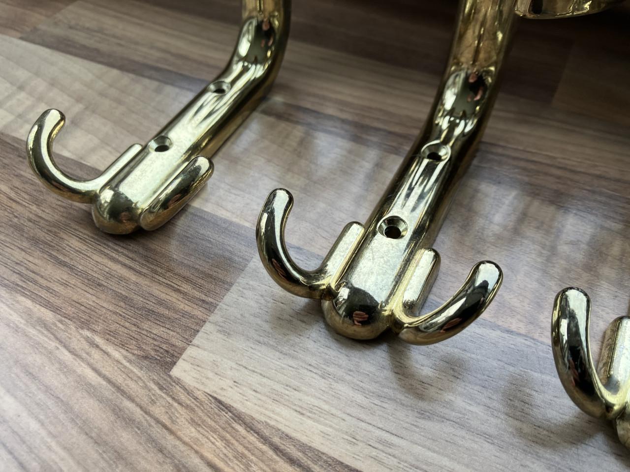 Vintage messing kapstokhaken 7st