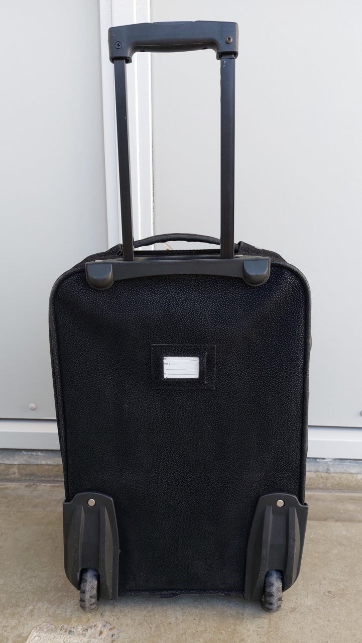 Reiskoffer zwart met wielen-35 L + uitbreidbaar-rolkoffer-trolley-