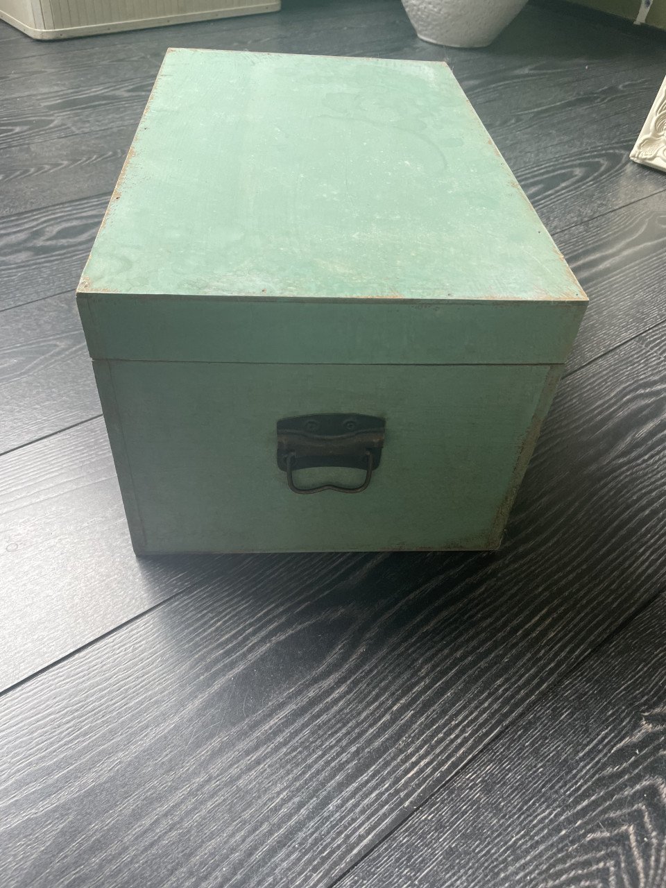 Groen brocante kistje