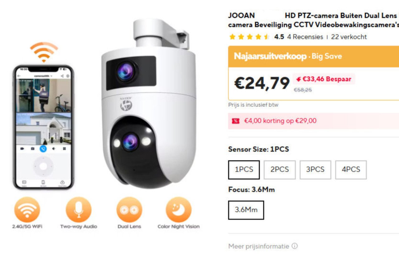 Beveiliging dubbele camera nieuw in doos!!