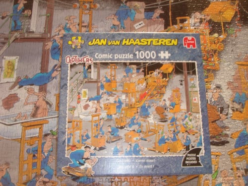 Complete Jan van Haasteren puzzel Karren maar 1000 Stukjes