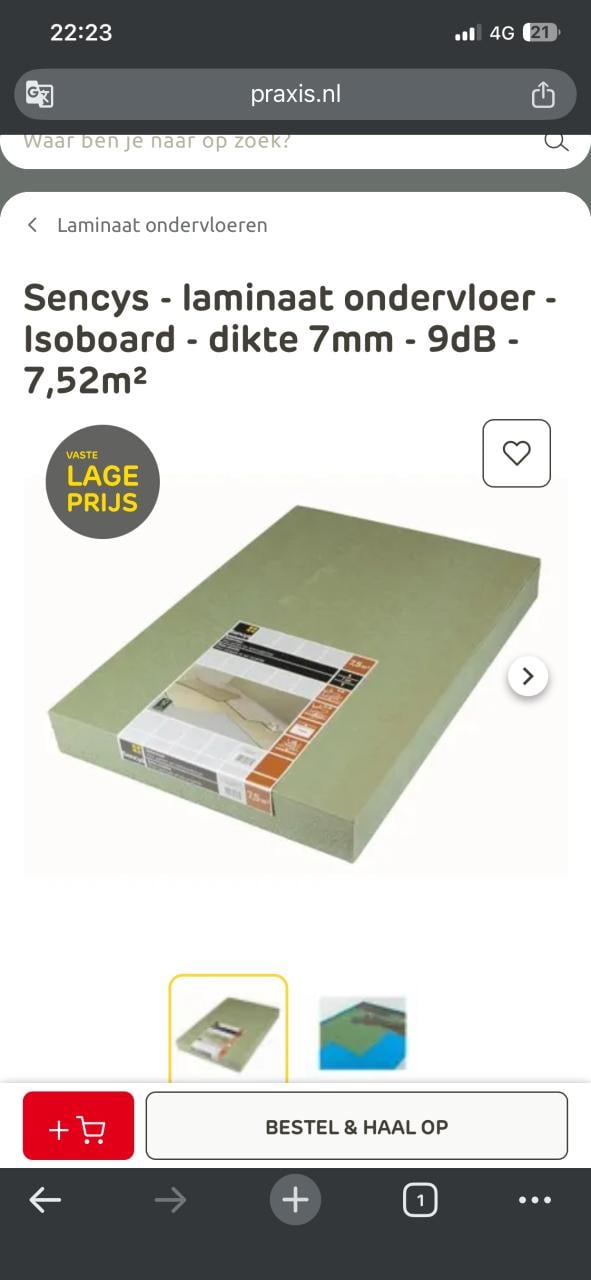 Sencys - laminaat ondervloer - Isoboard - dikte 7mm - 9dB