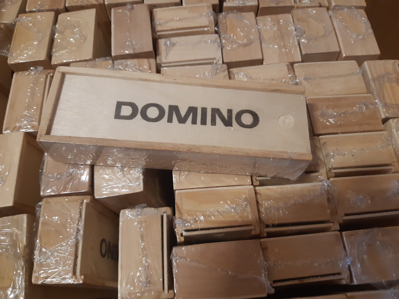 60 houten schuifdoosjes om zelf te decoreren, met domino