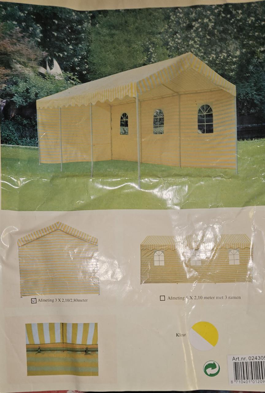 Gele Partytent 3x2.10/2.80m met ramen