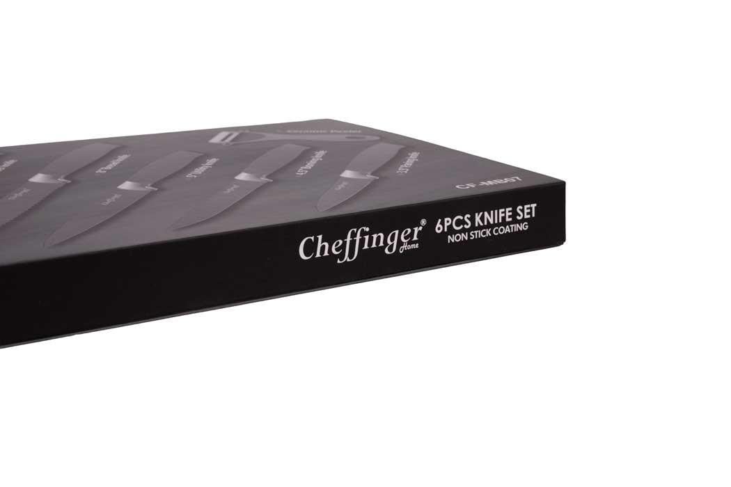 Luxe 6-delige Messenset met Marmeren Coating – Inclusief Magnetische Cadeau