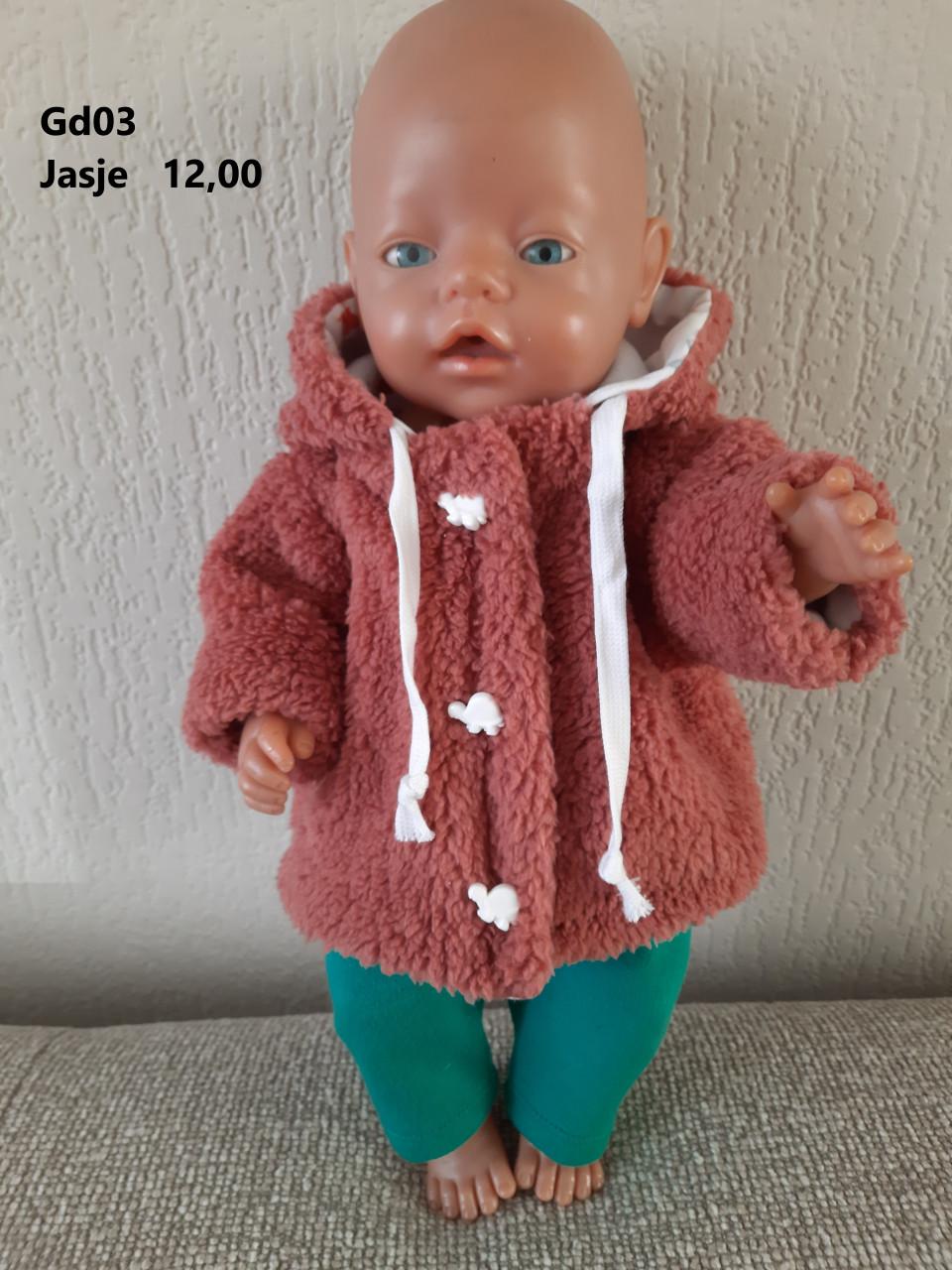 Poppenkleertjes baby born. Teddy jasje. Opbrengst KiKa.