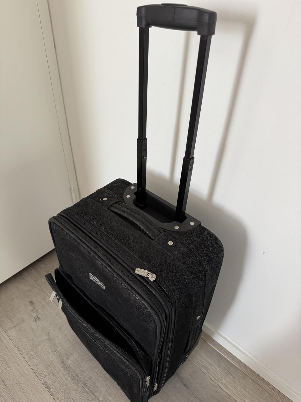 Trolley zwart suède