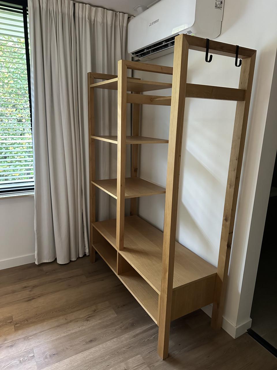 Stijlvolle open garderobekast | eikenfineer | 120x50x180