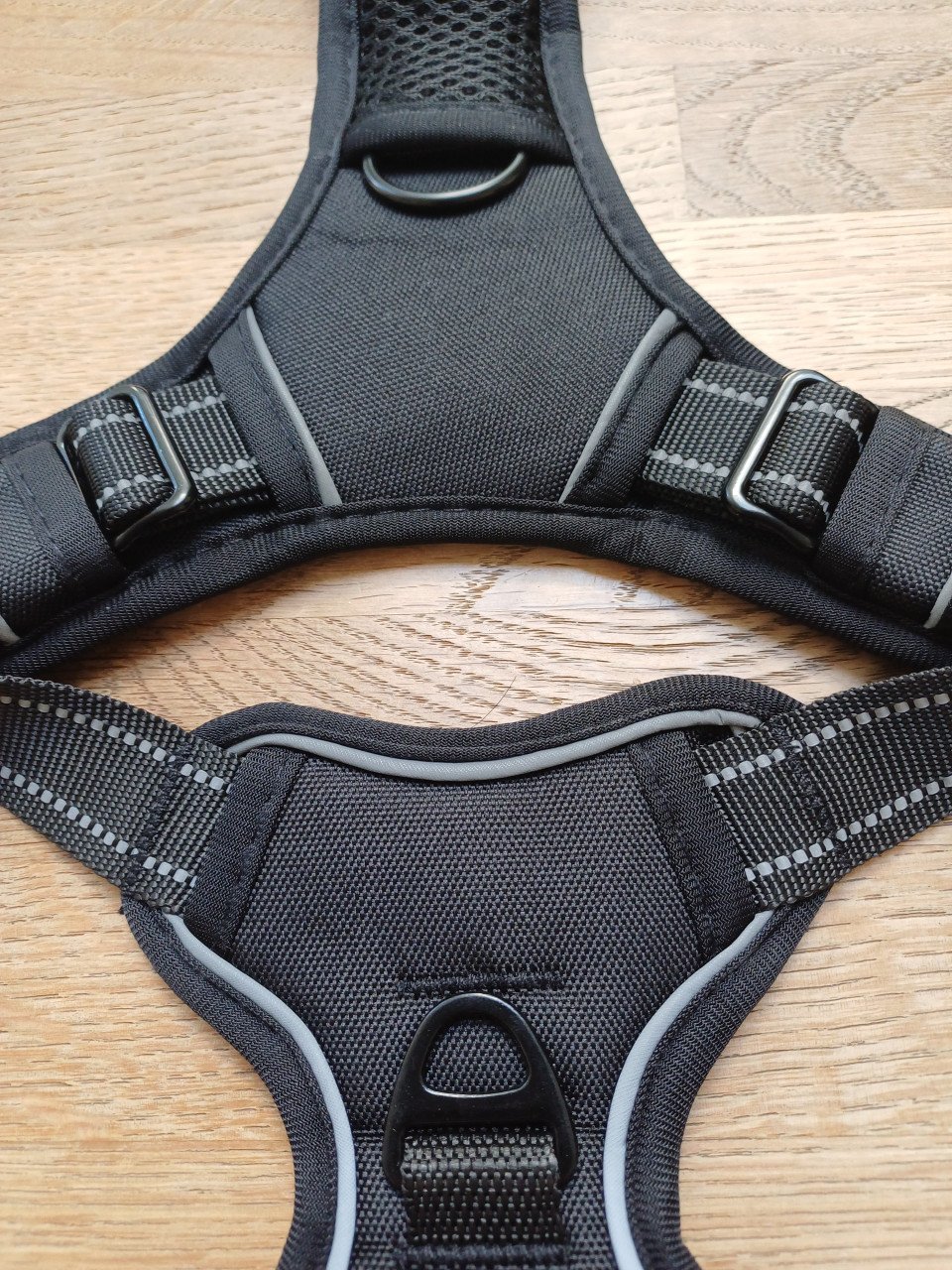 NIEUW: zwart padded Y-tuig hond, hondenharnas maat M
