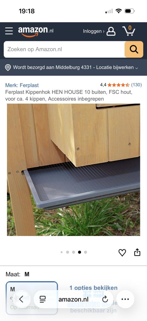 🐔 Kippenhok met zinken dak en cm legnest €105