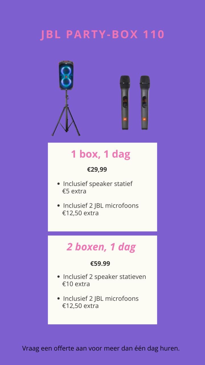 Muziek box huren JBL