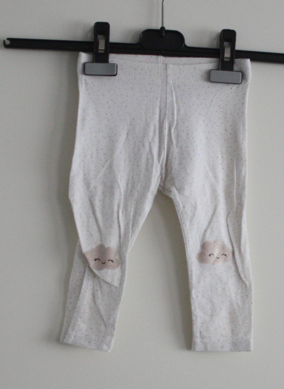 Witte legging broek met wolkjes maat 86