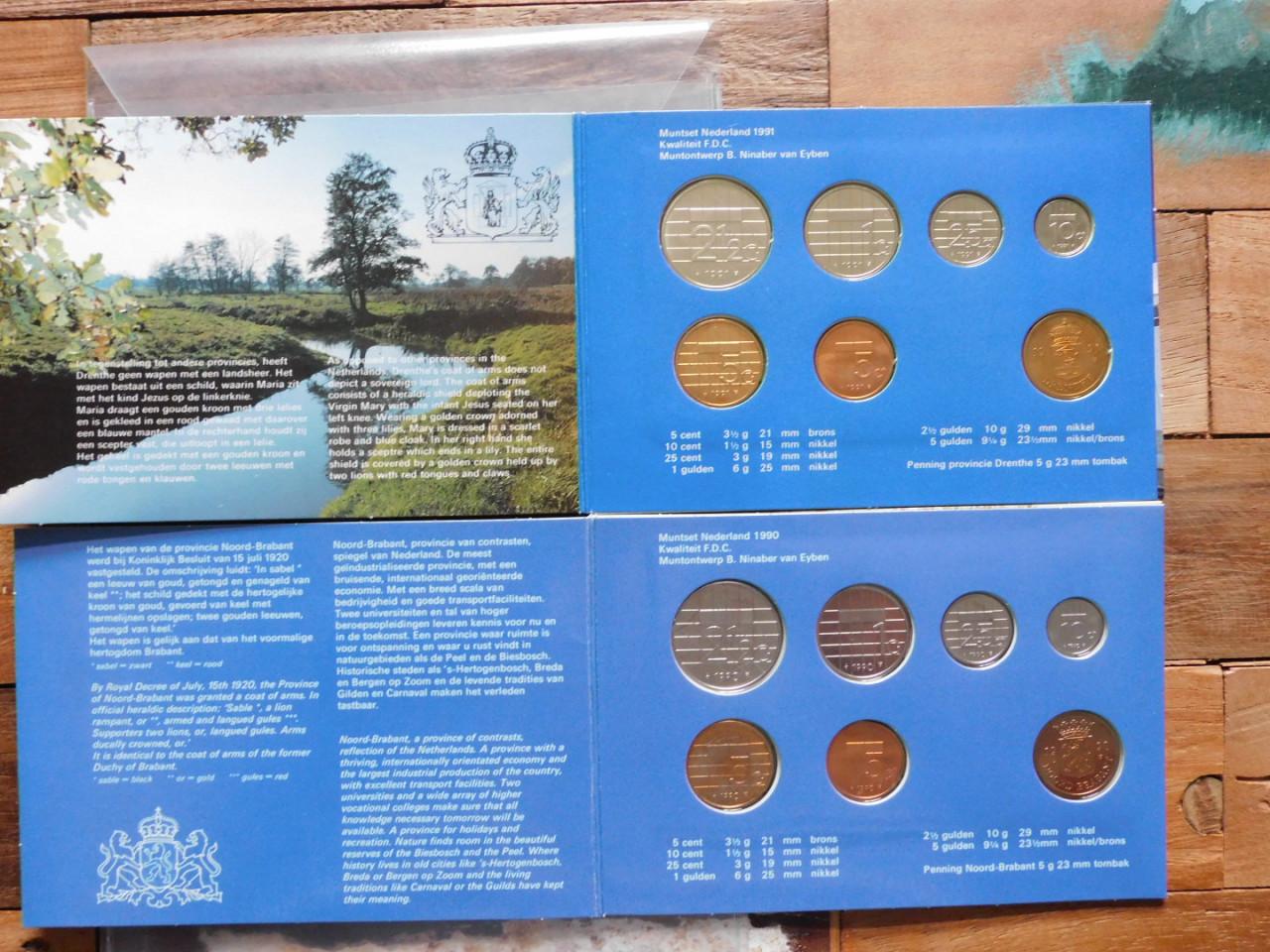 8 muntsetjes Nederland 1988 t/m 1995