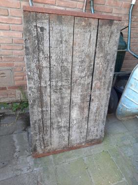 Steenschot tafelblad vintage industrieel