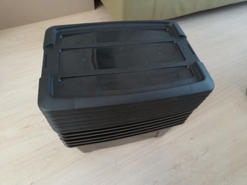 Iris opbergbox 15 liter, zwart, 8 stuks