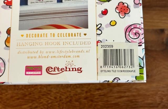 Blond Efteling | keramische tegel 13cm | Roodkapje