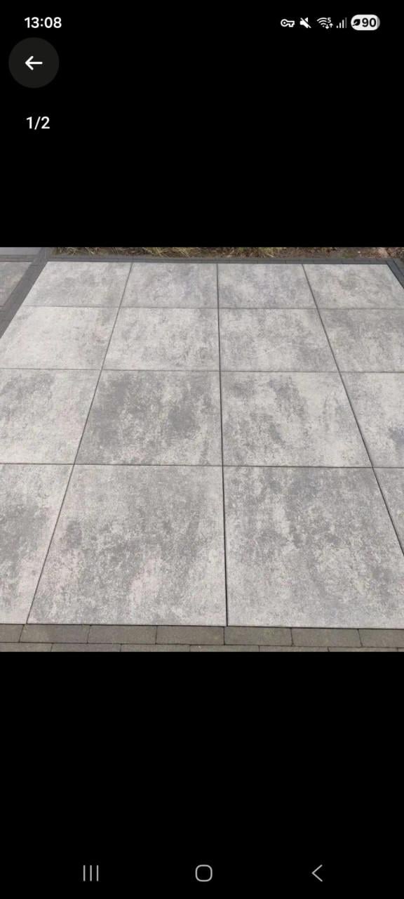 8 MBI Steenmeesters trippel T betontegels grijs 60x60x4 cm