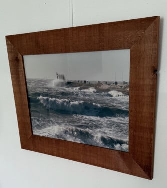 Zwart wit foto windorgel Vlissingen bij ruwe zee