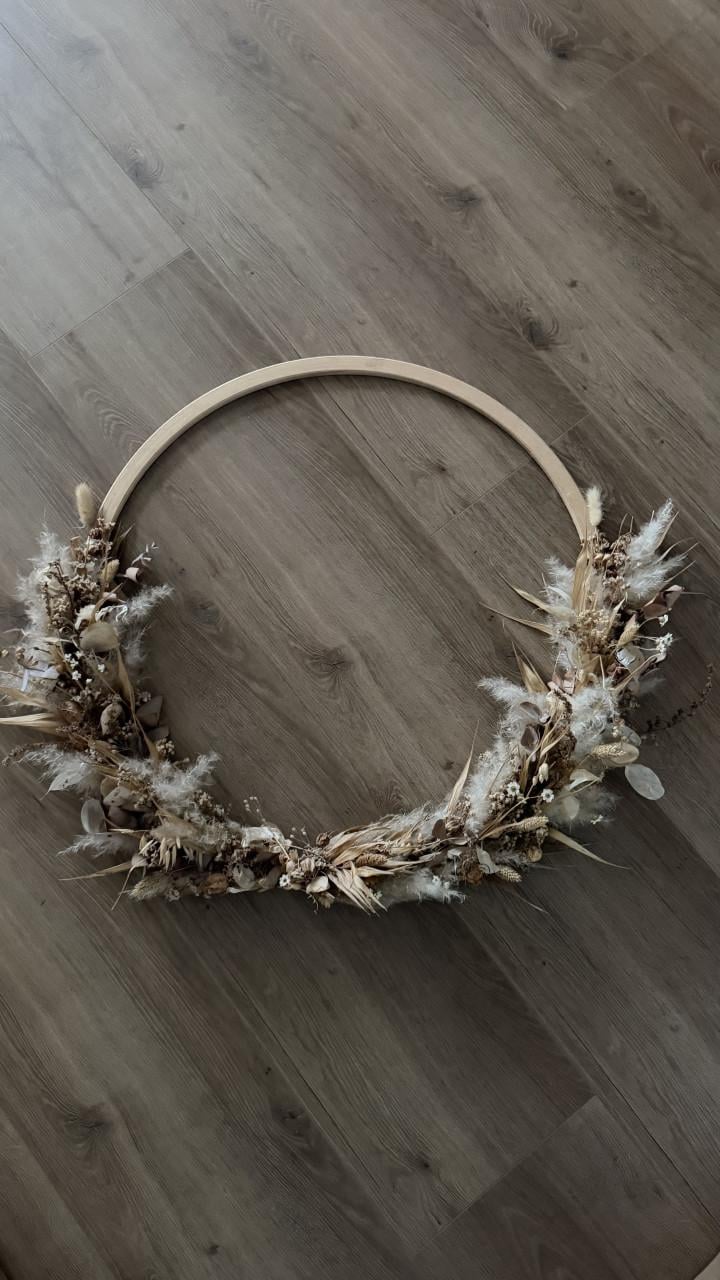 Decoratie droogbloemen krans