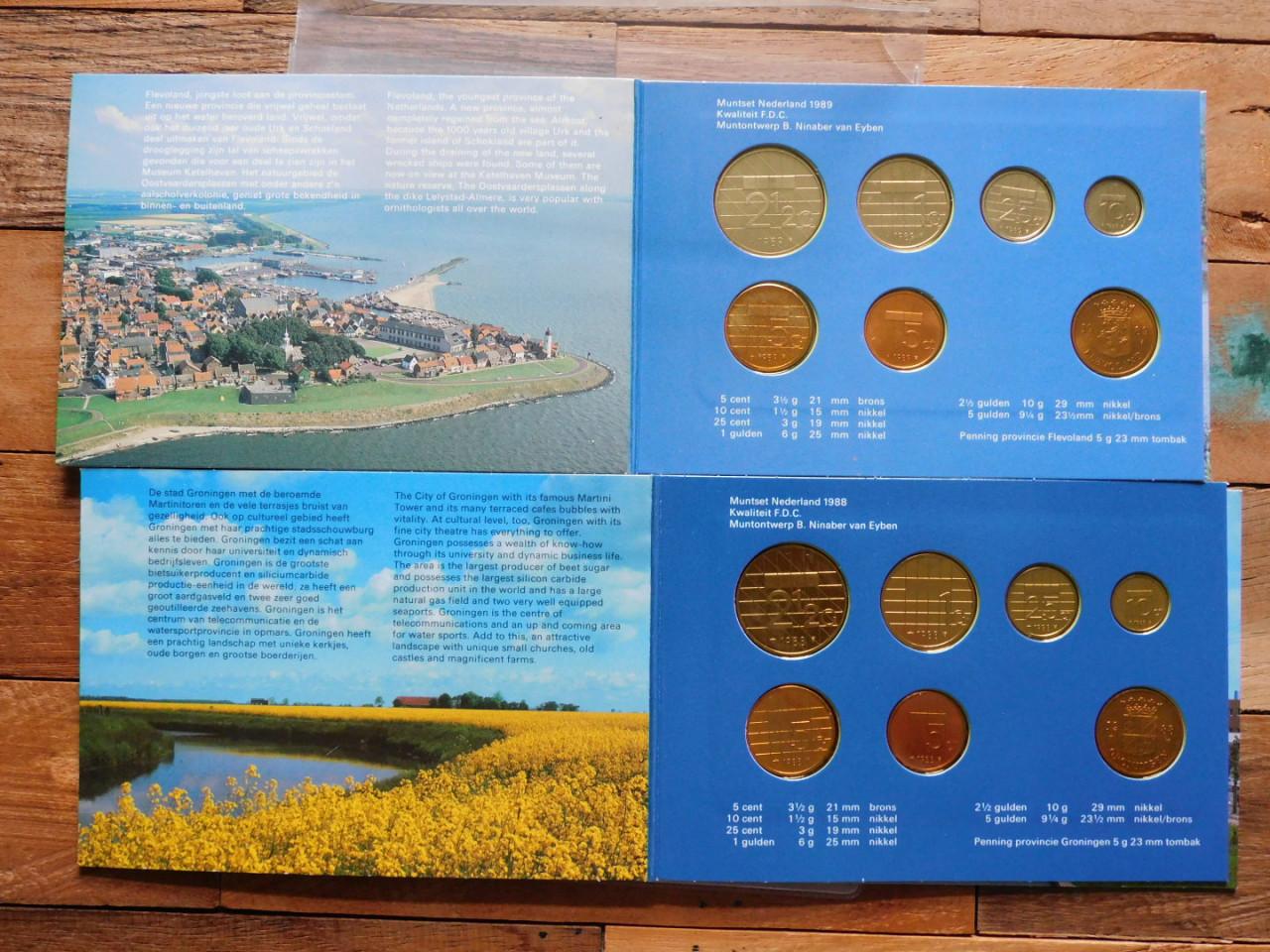 8 muntsetjes Nederland 1988 t/m 1995