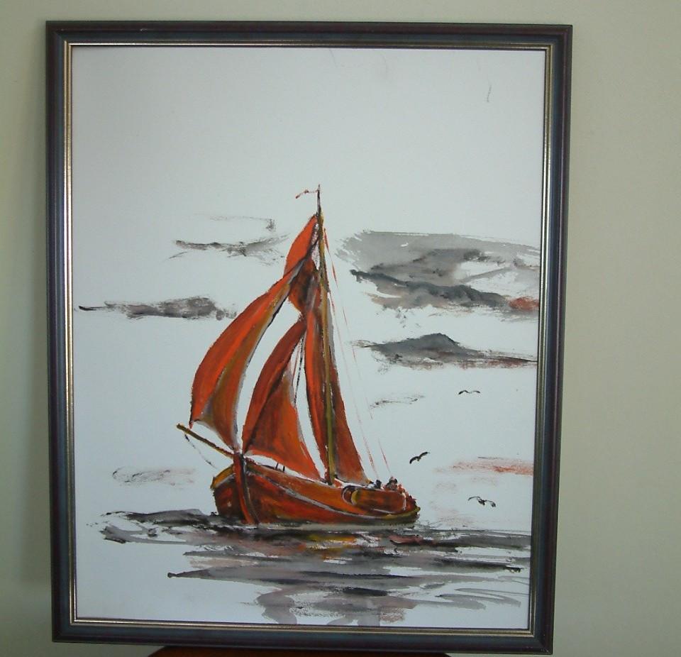 Hoogaars -hengst -botter schilderijen Jac Caljouw  Arnemuiden