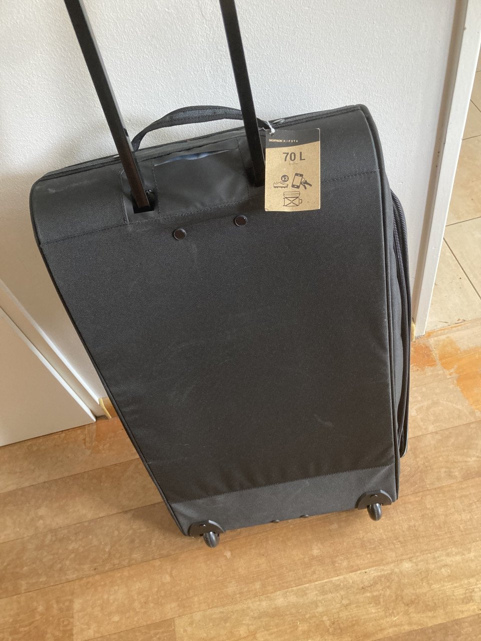Trolley sport/reis-tas essential 70 liter met wieltjes grijs