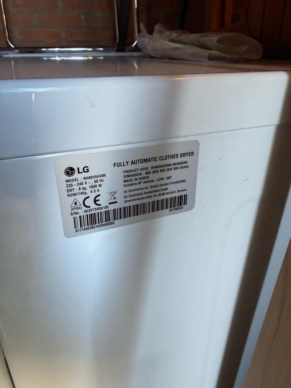 LG warmtepompdroger 8 kg (ThinQ)