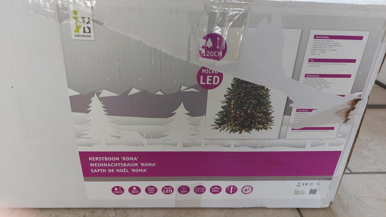 Kerstboom 1.20cm met micro led lichtjes 300 stuks warmwit