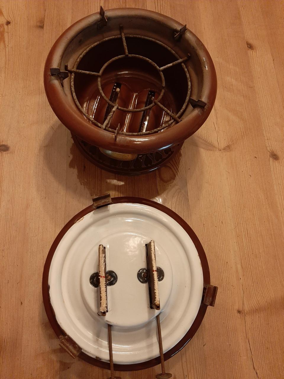 PETROLEUMSTEL - KOMPLEET MET LONTEN - 2 PITTER - KLEUR BRUIN