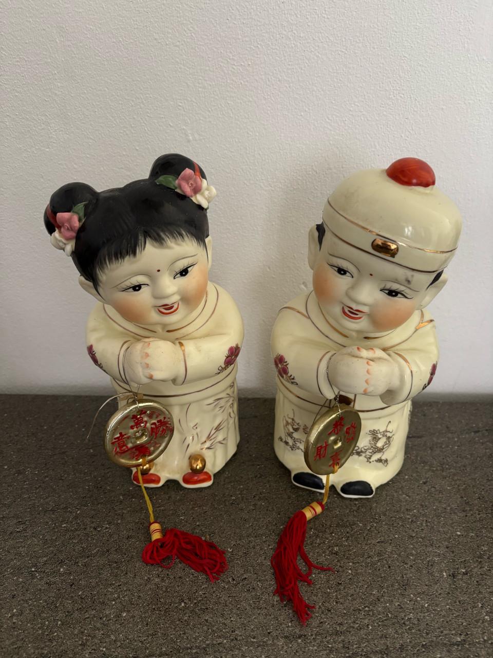 Set porseleinen vintage chinese beeldjes