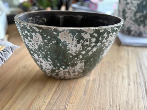 Ovale bloempotten groenrijk 2x