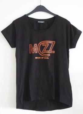 Zwart tshirt met oranje tekst maat L