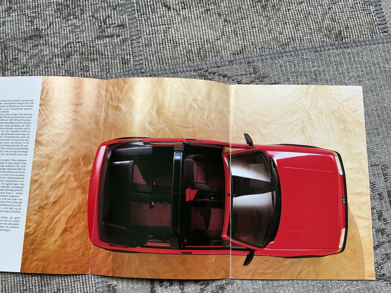 Peugeot 205 cabriolet brochure