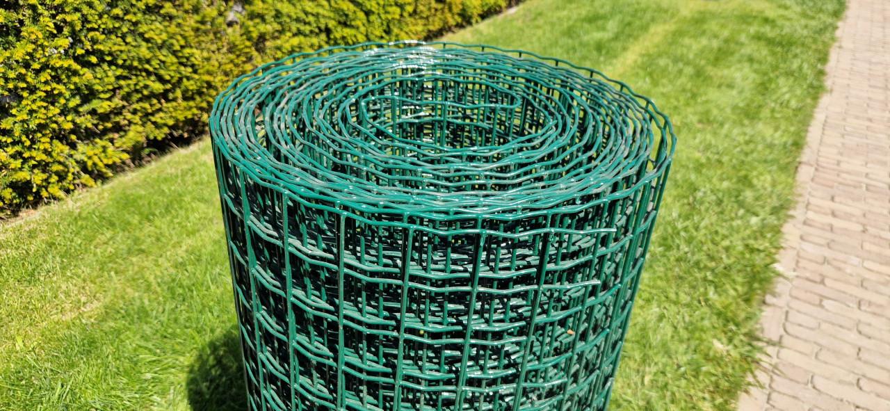 Rol groen geplastificeerd draadgaas, 100cm hoog <<