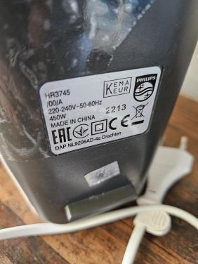 Philips HR3745 Handmixer - 450W - Wit/donkergrijs werkend