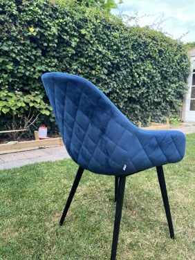 Eetkamerstoelen velvet blauw