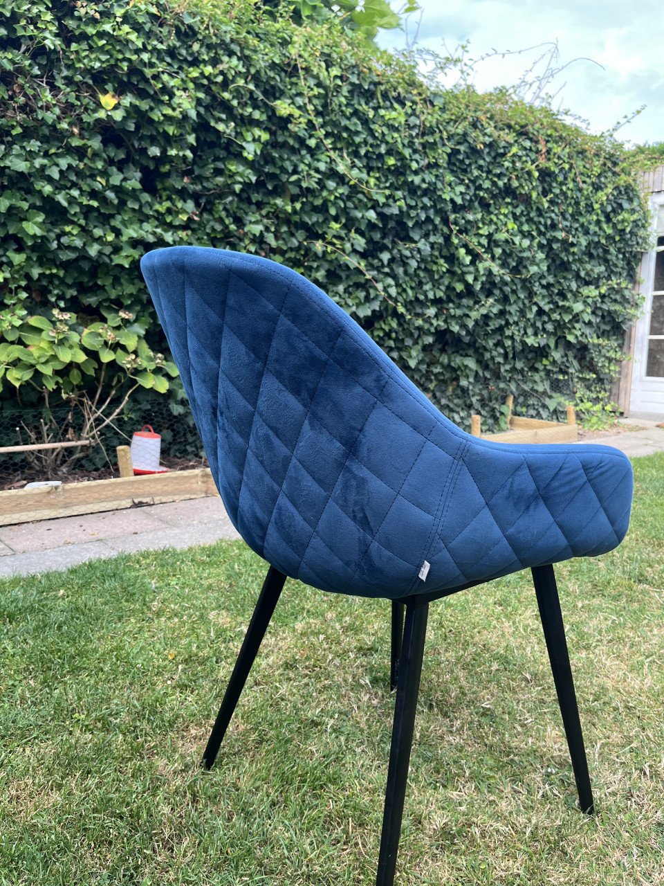 Eetkamerstoelen velvet blauw