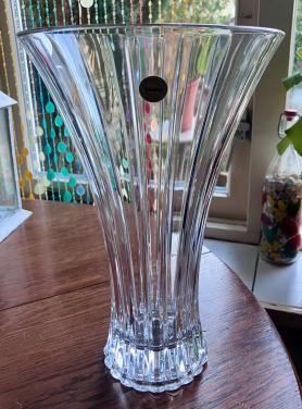 Loodkristallen vaas, 30 cm. hoog