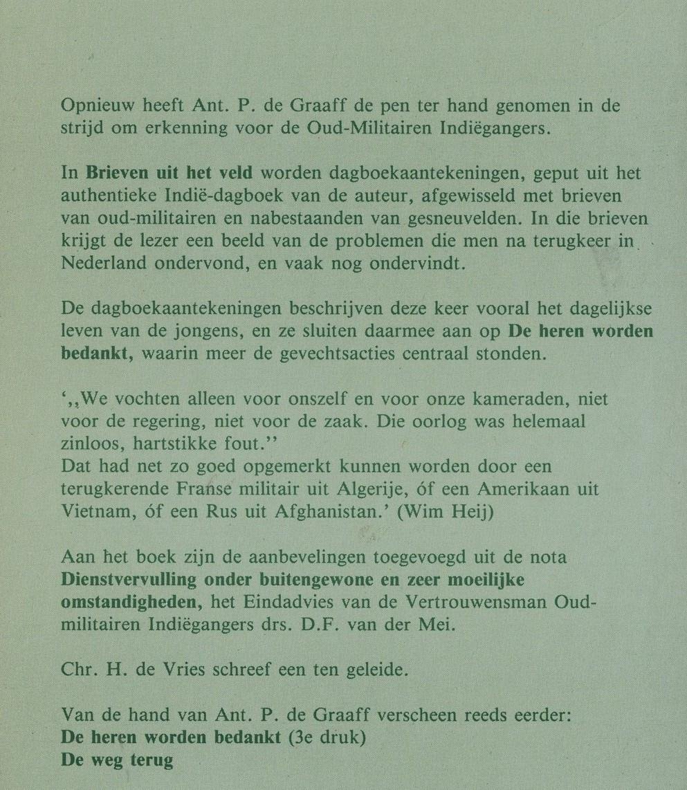 Brieven uit het veld. Het vergeten leger thuis (Nederlands Indië)