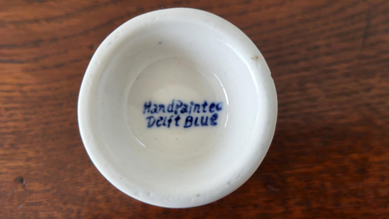 Set vintage eierdopjes Delfts Blauw