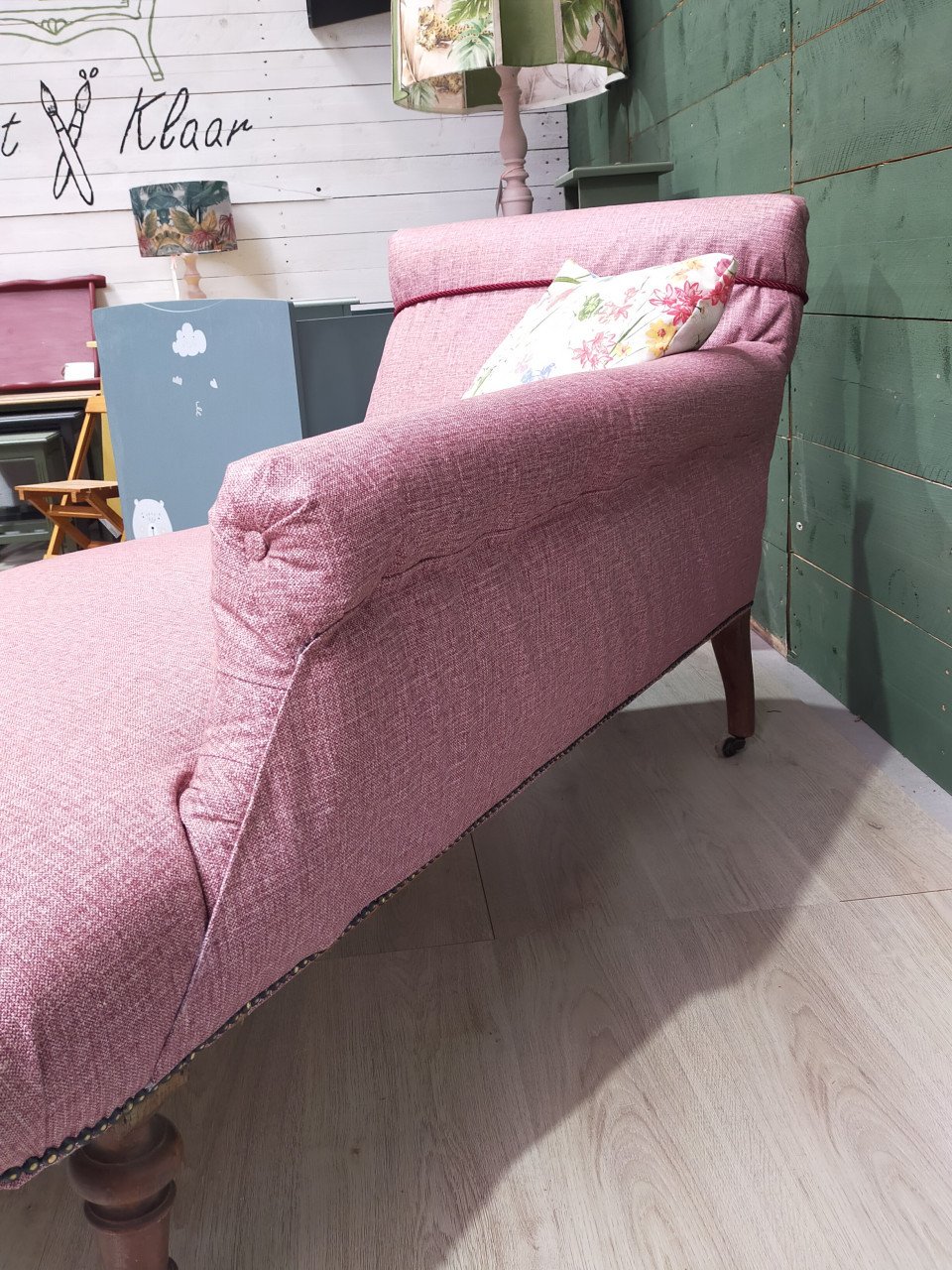 Chaise longue, nieuw bekleed!