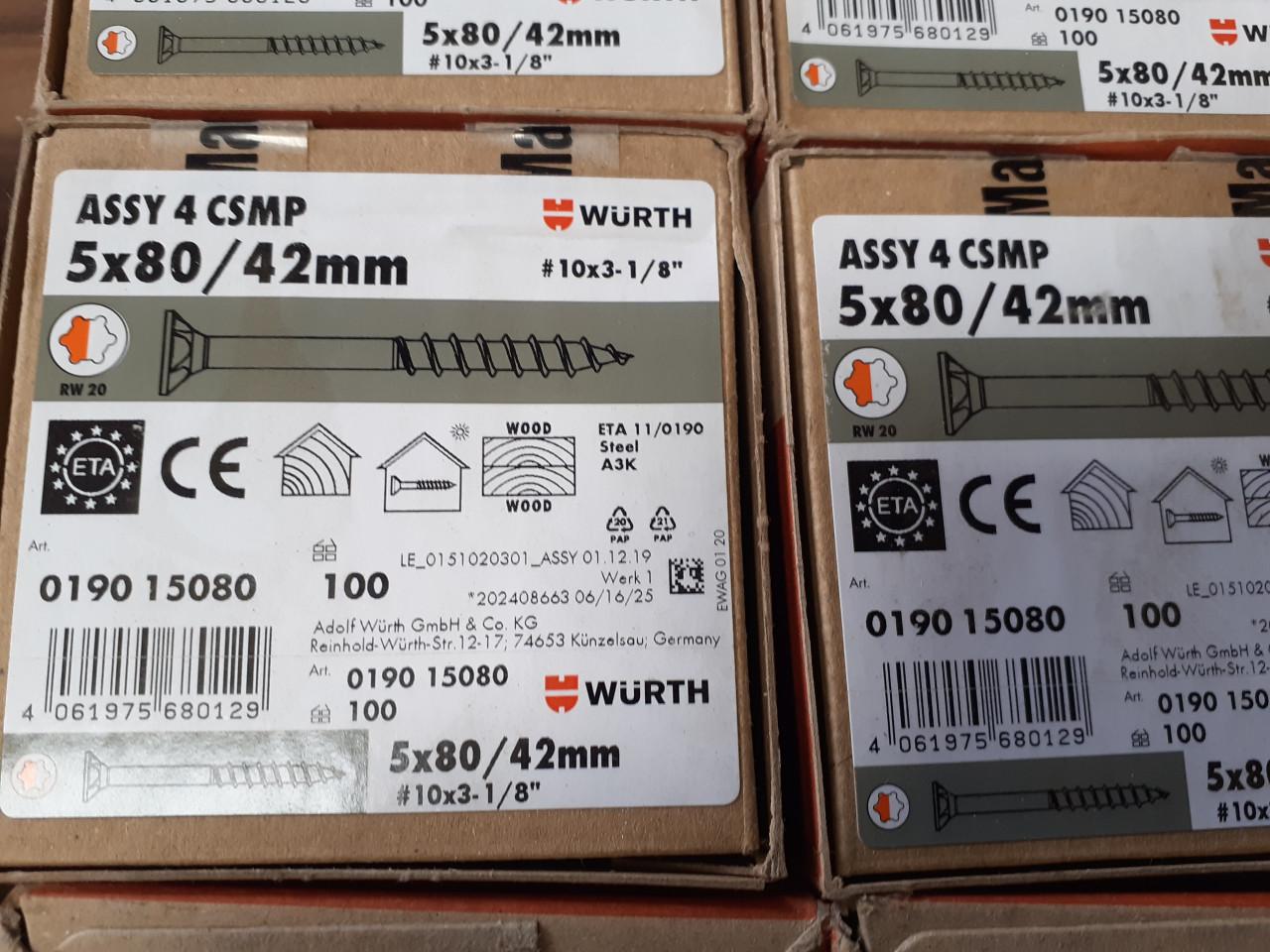 Wurth assy schroeven 6.130/70 mm schroeven v 10 euro