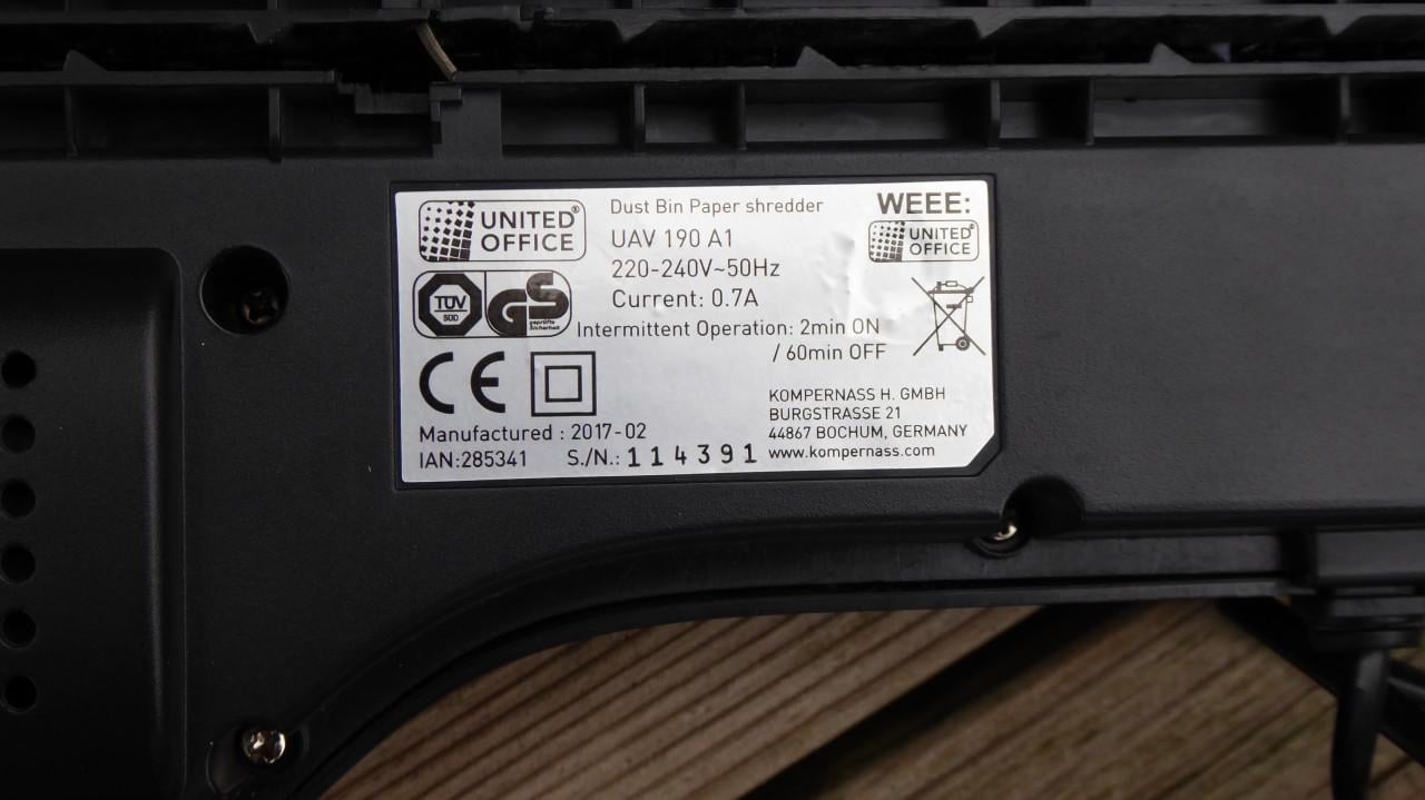 United Office papierversnipperaar