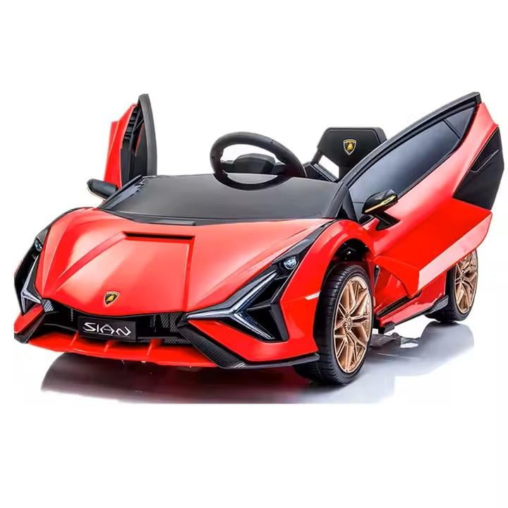 Nieuwe Elektrische kinderauto Lamborghini Sian 12v (Rood)