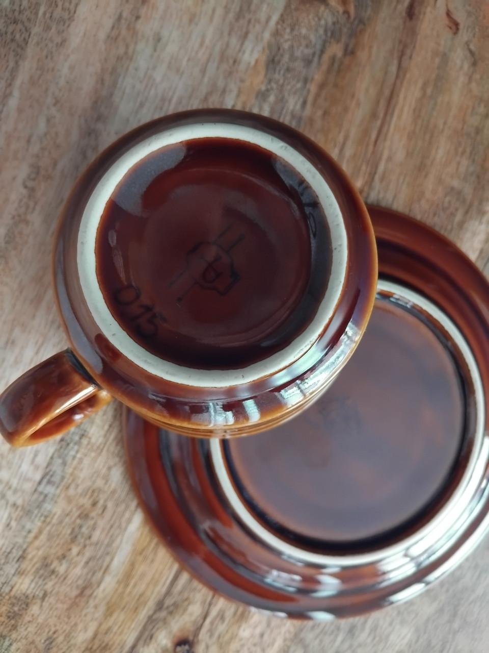 Vintage Theepot + Kop en schotel Colditz