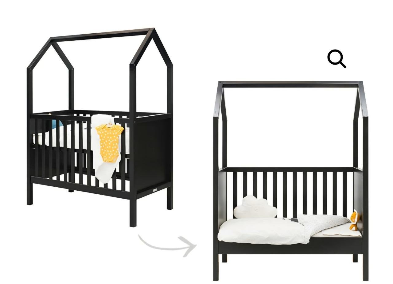 Kinderledikant bopita huisje zwart 60 x 120