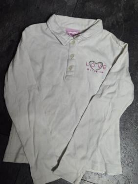 Wit poloshirt met lange mouwen van het merk Vingino maat 8/128
